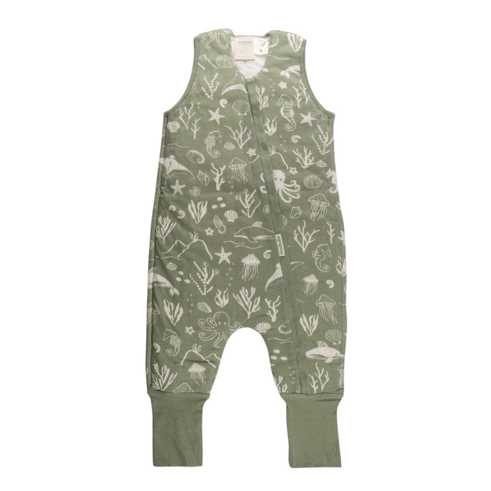 Woolbabe Duvet Sleeping Suit - Limited Edition - Flax Seascape