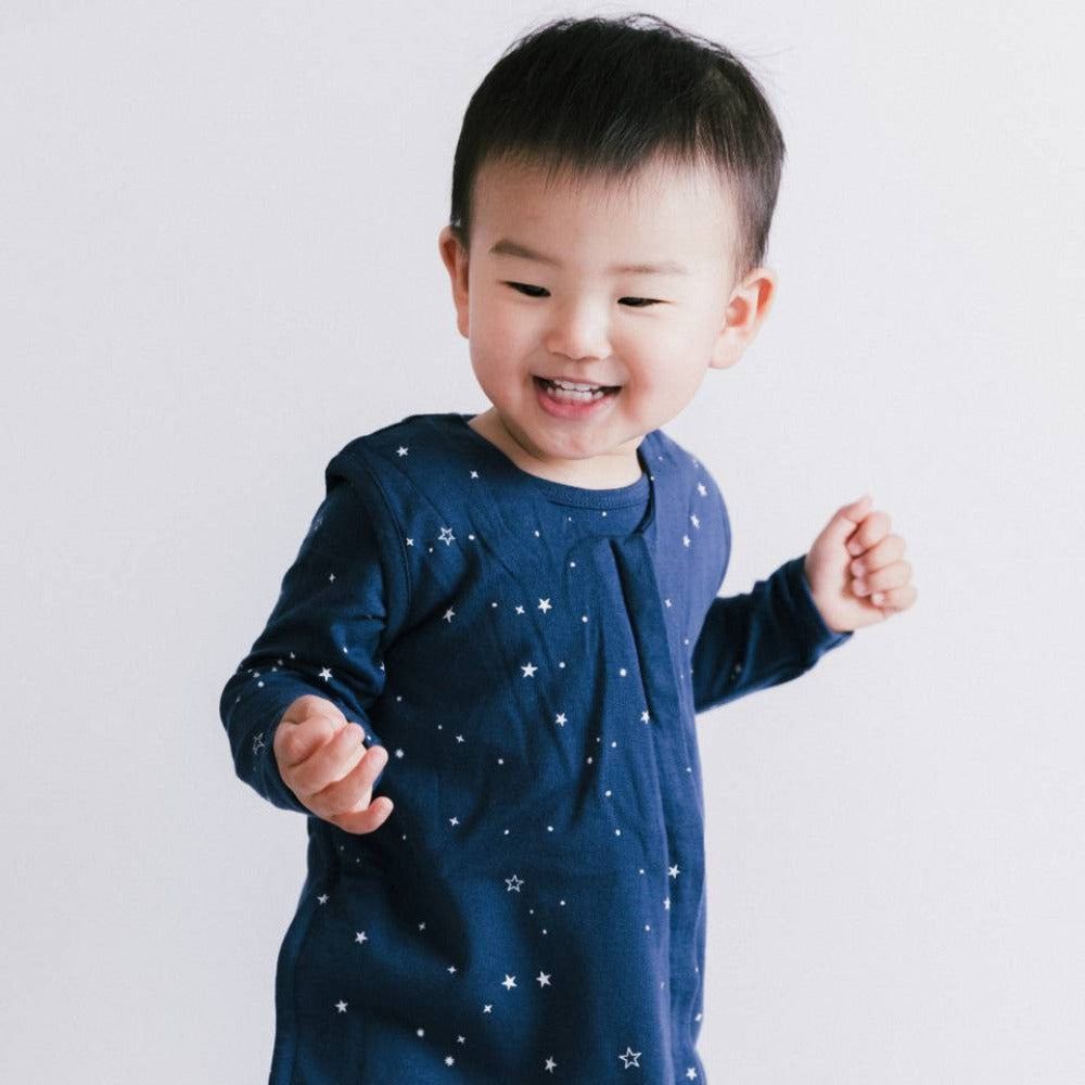 Woolbabe Duvet Merino/Organic Cotton Sleeping Suit - Tekapo Stars Size 1-4 years