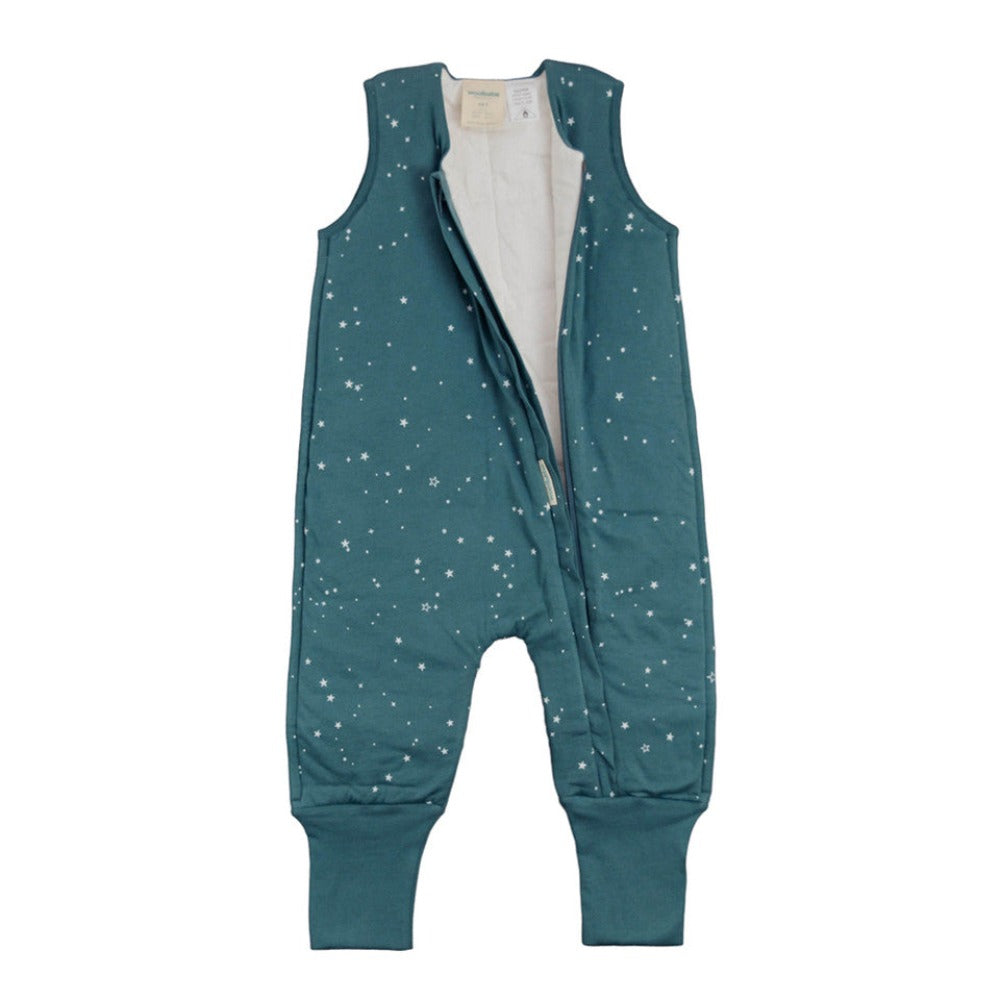 Woolbabe Duvet Merino/Organic Cotton Sleeping Suit - Pine Stars Size 1-5 years