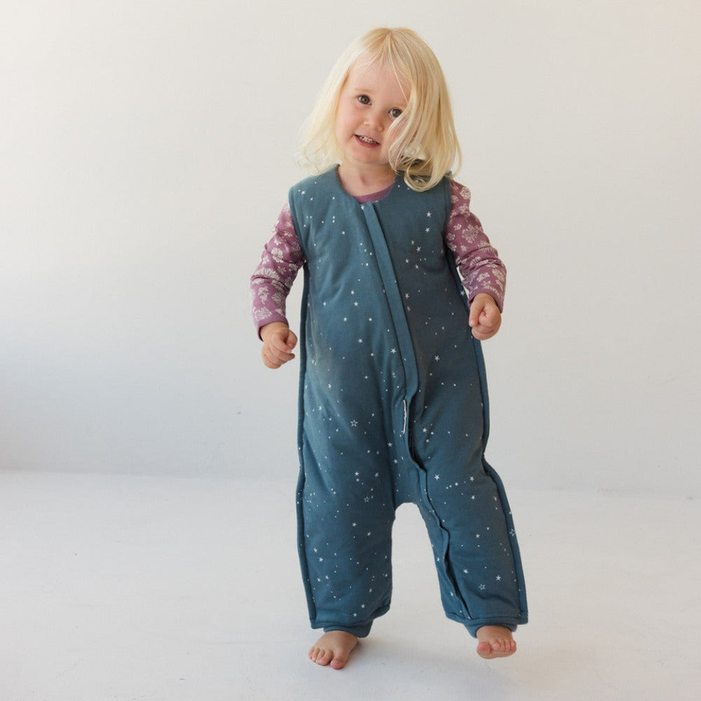 Woolbabe Duvet Merino/Organic Cotton Sleeping Suit - Pine Stars Size 1-5 years