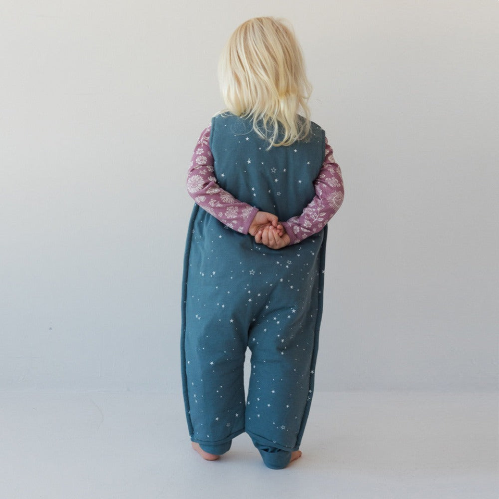 Woolbabe Duvet Merino/Organic Cotton Sleeping Suit - Pine Stars Size 1-5 years