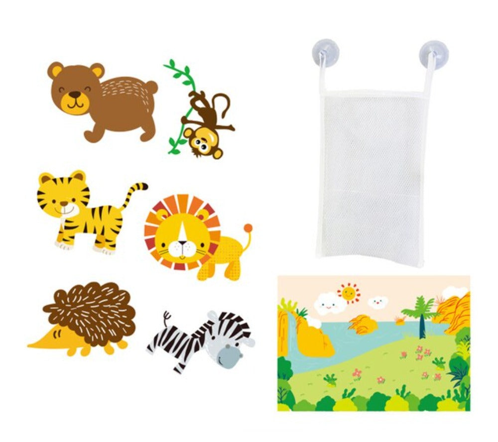 Bathtub Sticker Set Bath Toy with Storage Bag