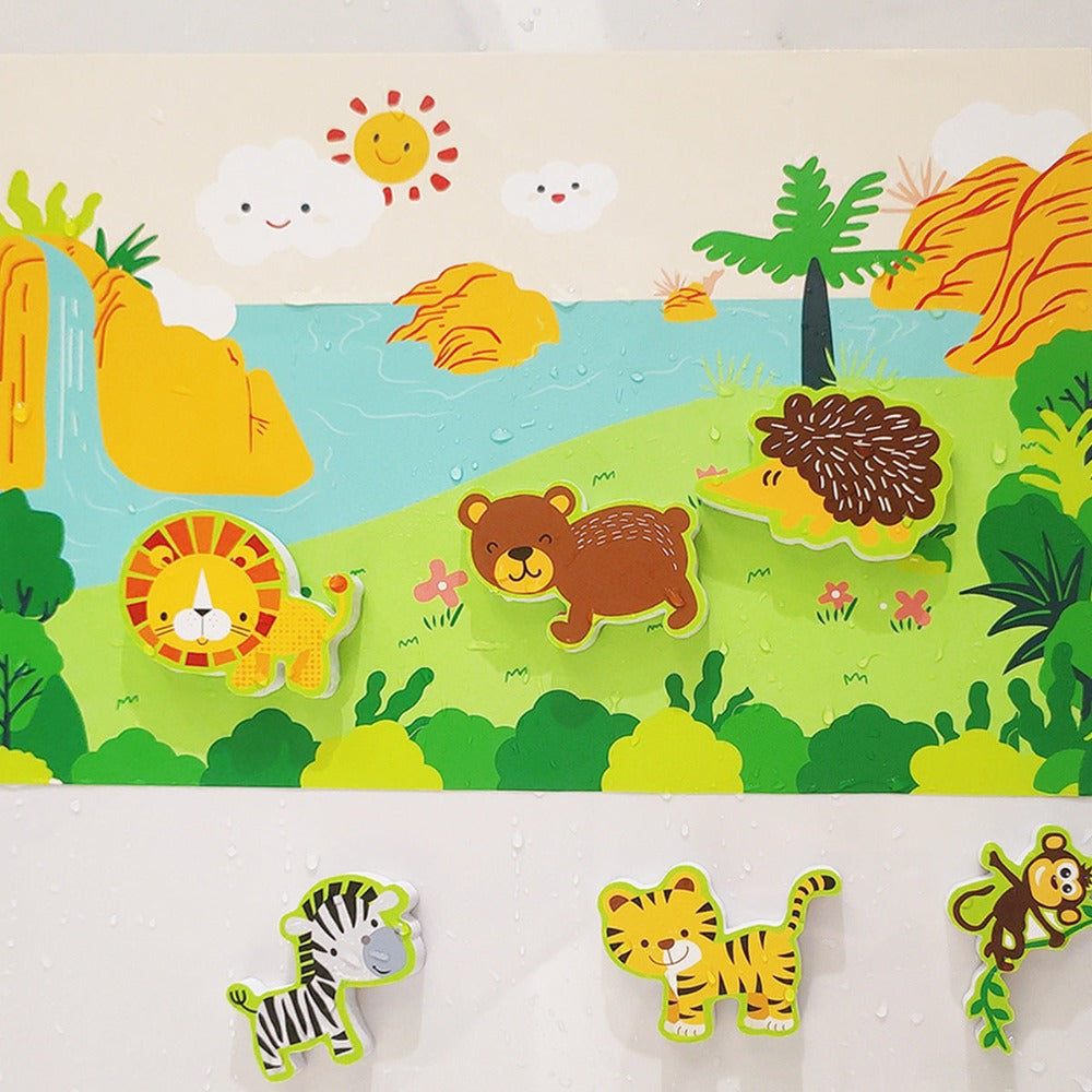 Bathtub Sticker Set Bath Toy with Storage Bag