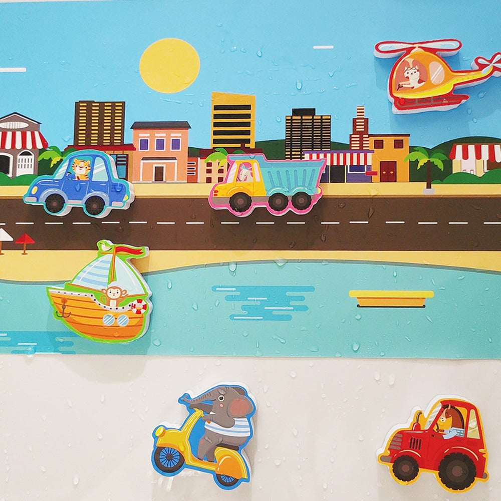 Bathtub Sticker Set Bath Toy with Storage Bag