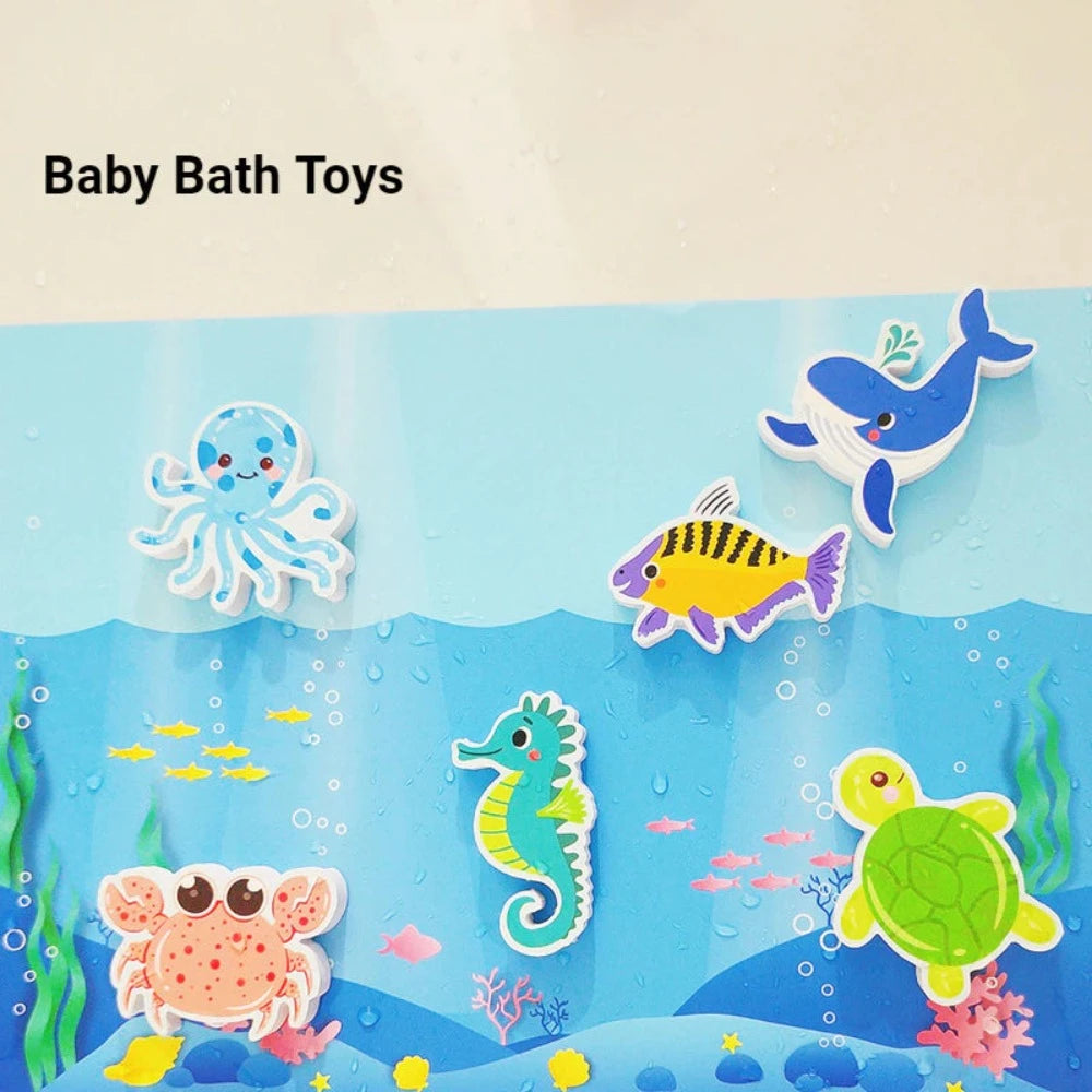 Bathtub Sticker Set Bath Toy with Storage Bag