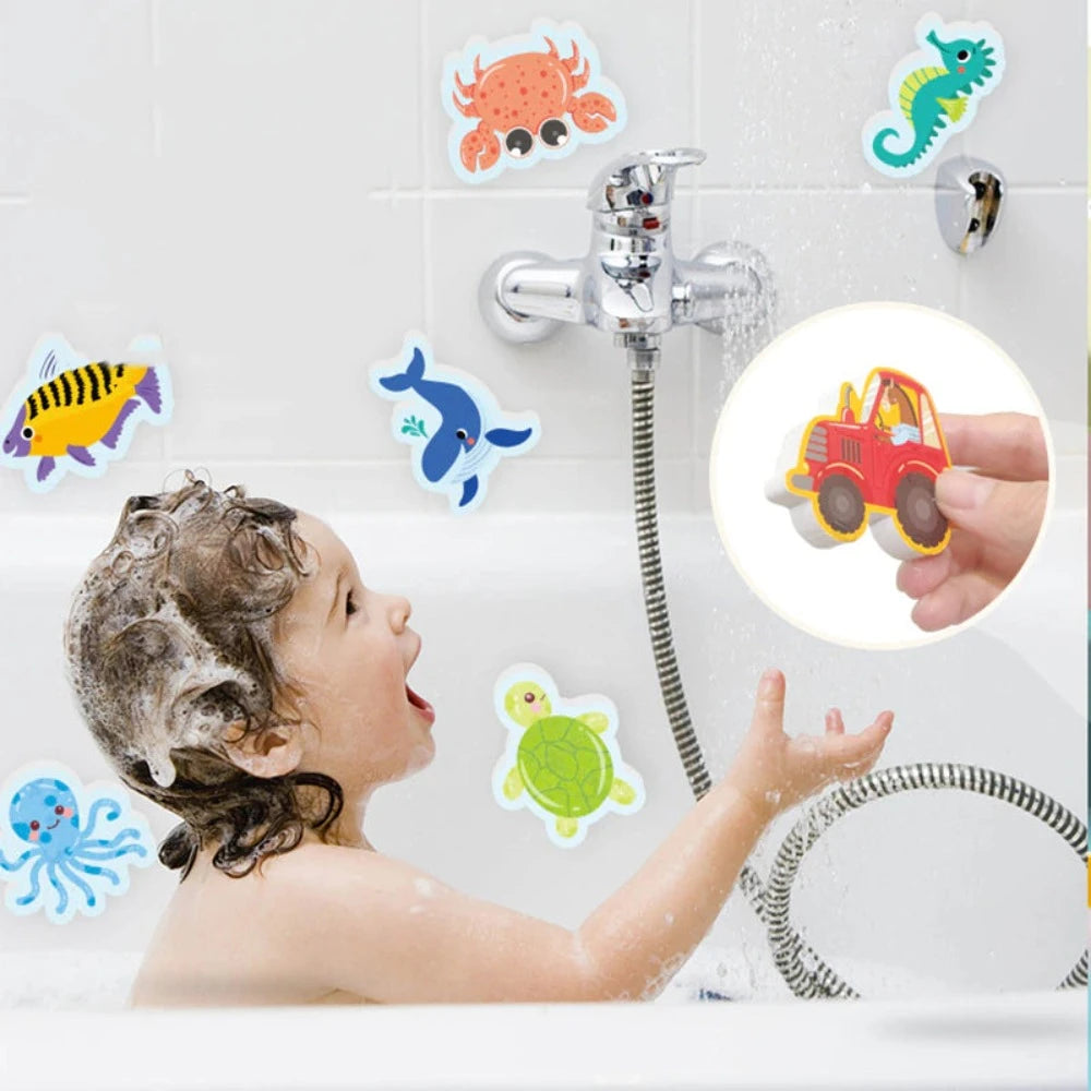 Bathtub Sticker Set Bath Toy with Storage Bag