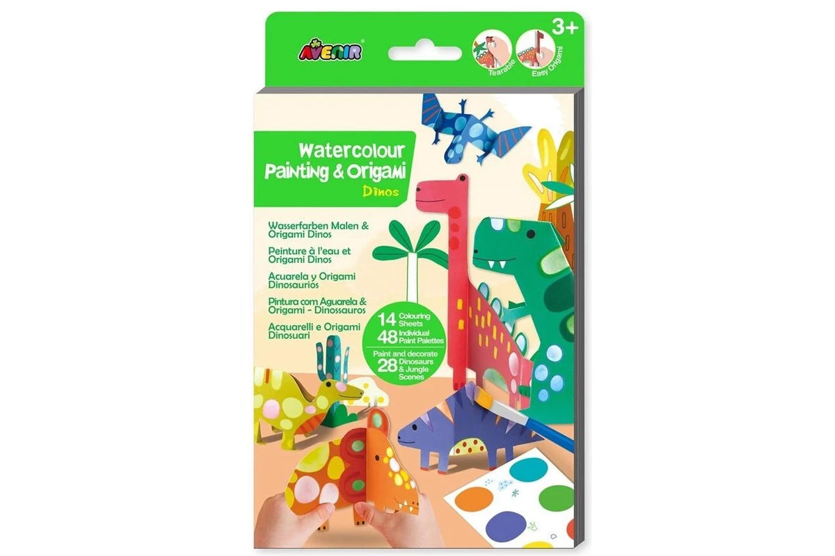 Avenir Watercolour Painting and Origami Dinos Craft Kit