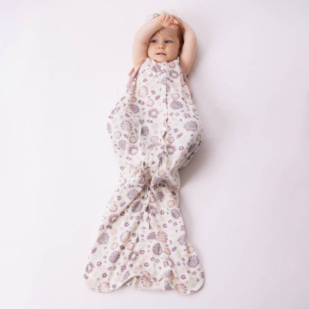 Woolbabe 3 Season Front Zip Merino/Organic Cotton Sleeping Bag - Wildflower 3-24 Month