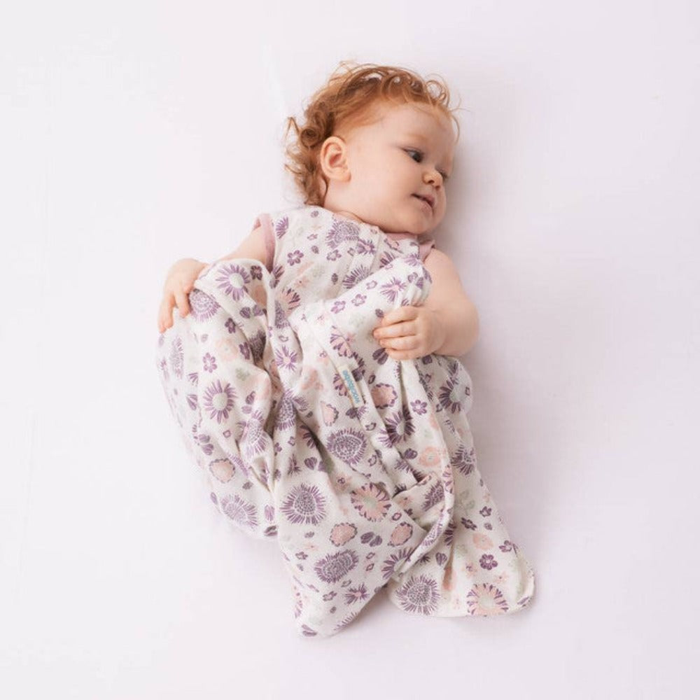 Woolbabe 3 Season Front Zip Merino/Organic Cotton Sleeping Bag - Wildflower 3-24 Month