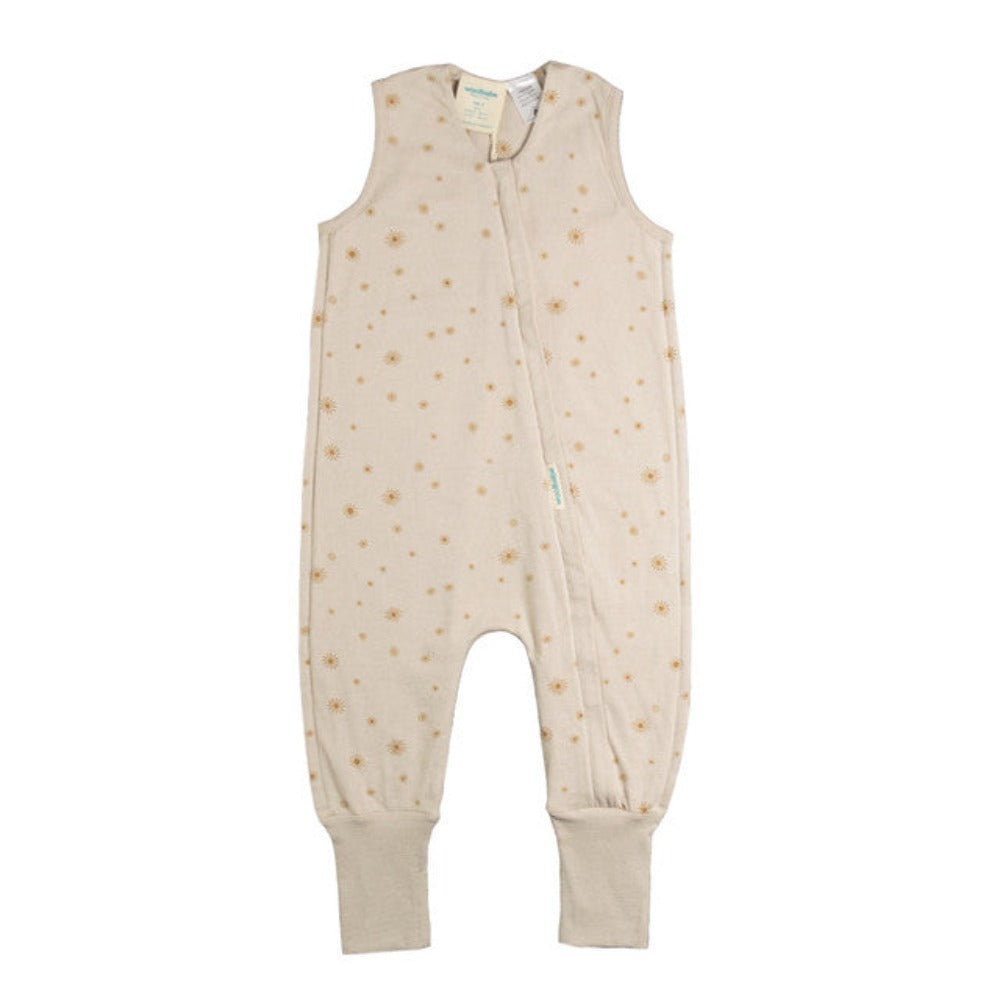 Woolbabe 3-Seasons Merino/Organic Cotton Sleeping Suit - Dune Sunburst 1-4 years