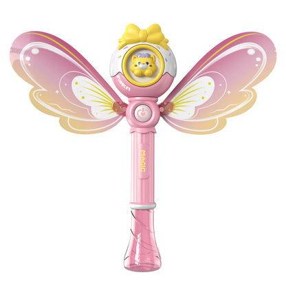 Bubble Wands for Girls， Kids Bubble Machine LED Light Princess Toys