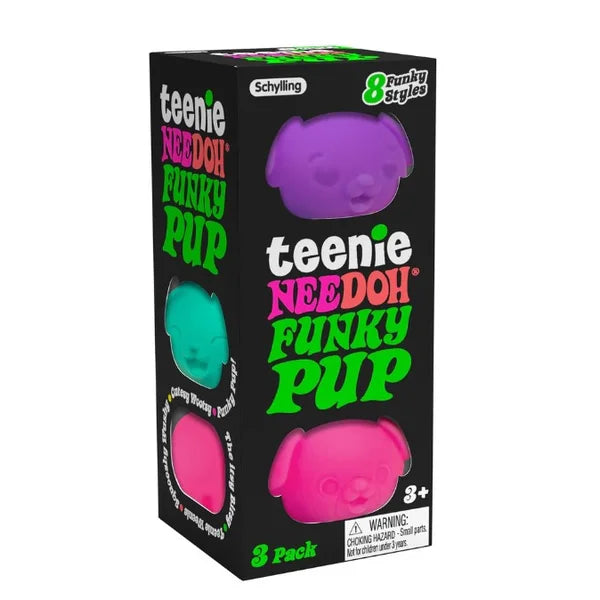 NeeDoh Teenie Funky Pups 3 Pack Assorted