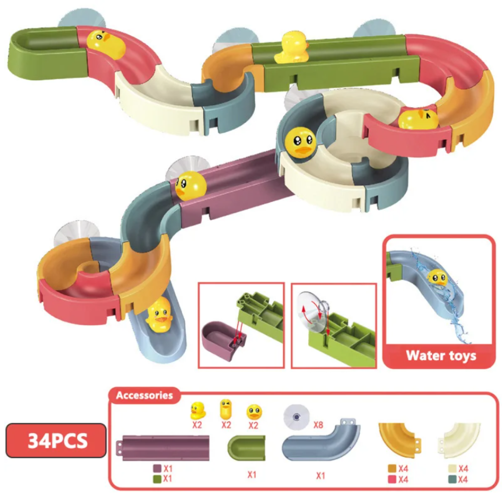 Water Balls Tracks Marble Run Set Bath Toys