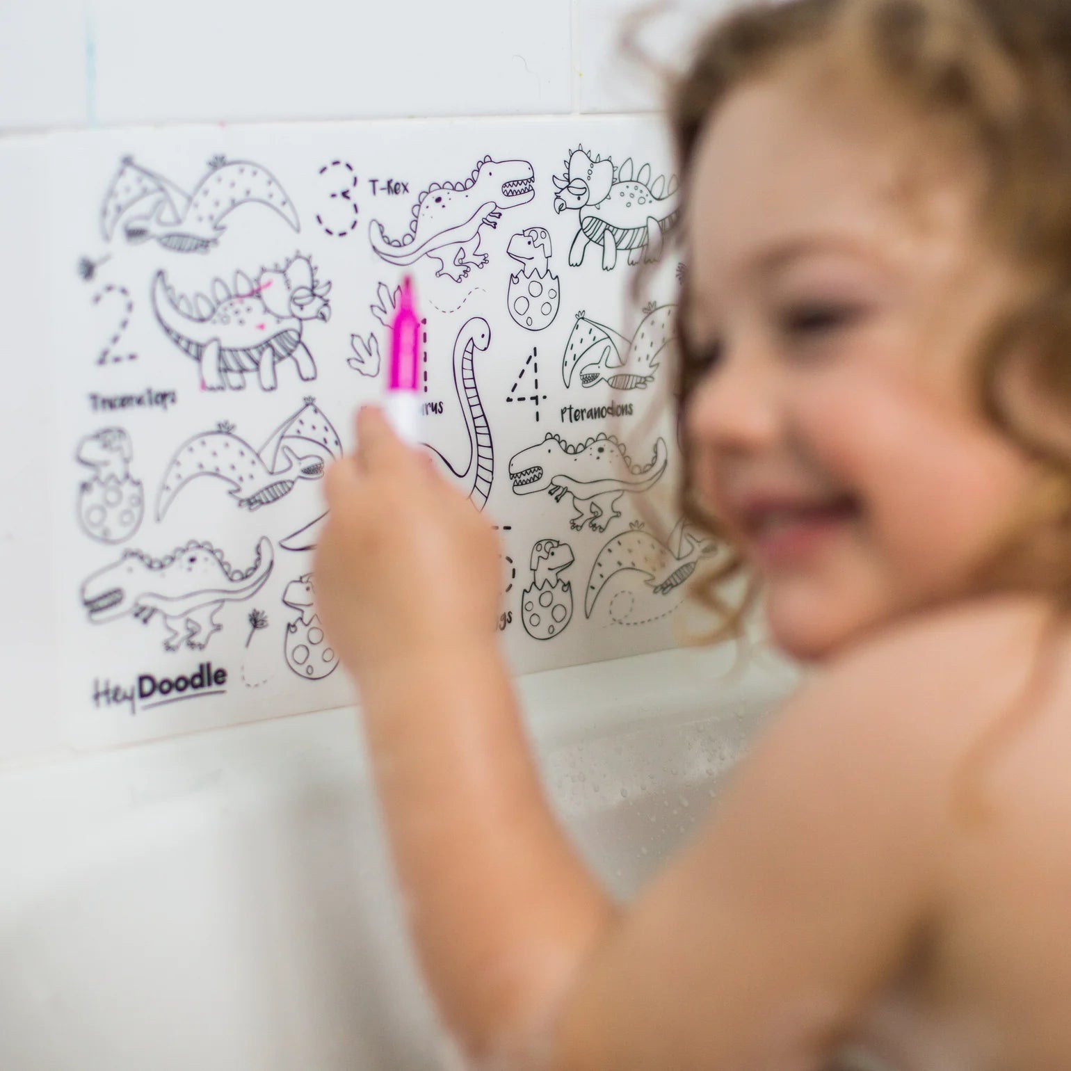 HeyDoodle-Dino Roar Mini Colouring & Doodle Mat