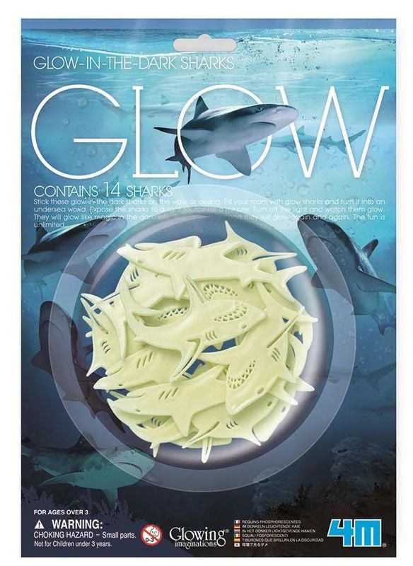 4M: Glow-In-The-Dark Sharks 14Pcs