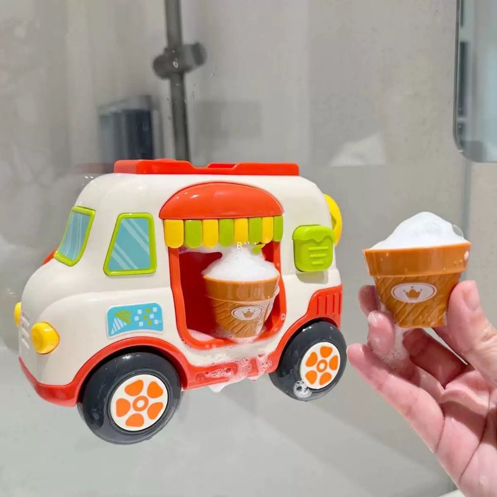 Automatic Bubble Machine Ice Cream Truck Baby Bath Toys