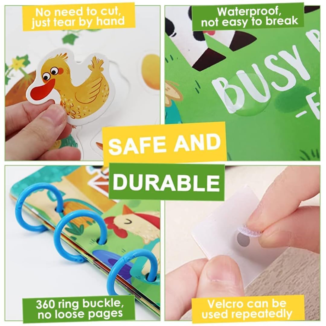 Preschool Busy Book for Toddlers Kids/Children Activities - Quiet Book Alphabets, Animal, Shapes Learning