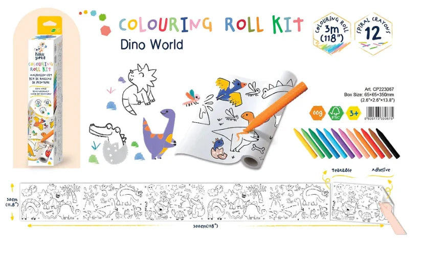 Haku Yoka Colouring Roll Kit Dino World