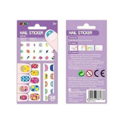 Avenir Nail stickers Glitter flower
