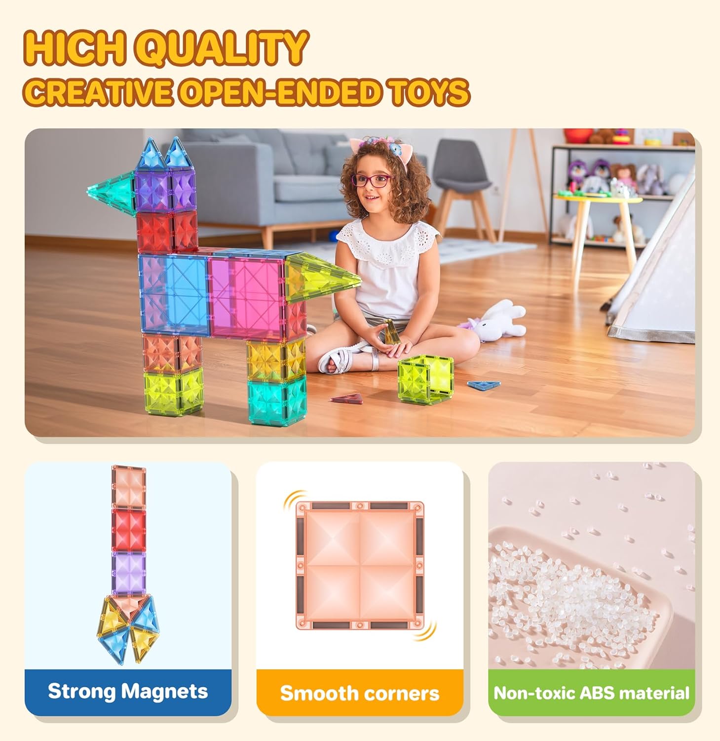 Giromag 95pcs Magnetic Tiles with Storage Box