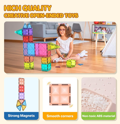 Giromag 95pcs Magnetic Tiles with Storage Box