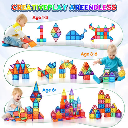 Giromag 100 Pcs Magnetic Tiles Building Blocks