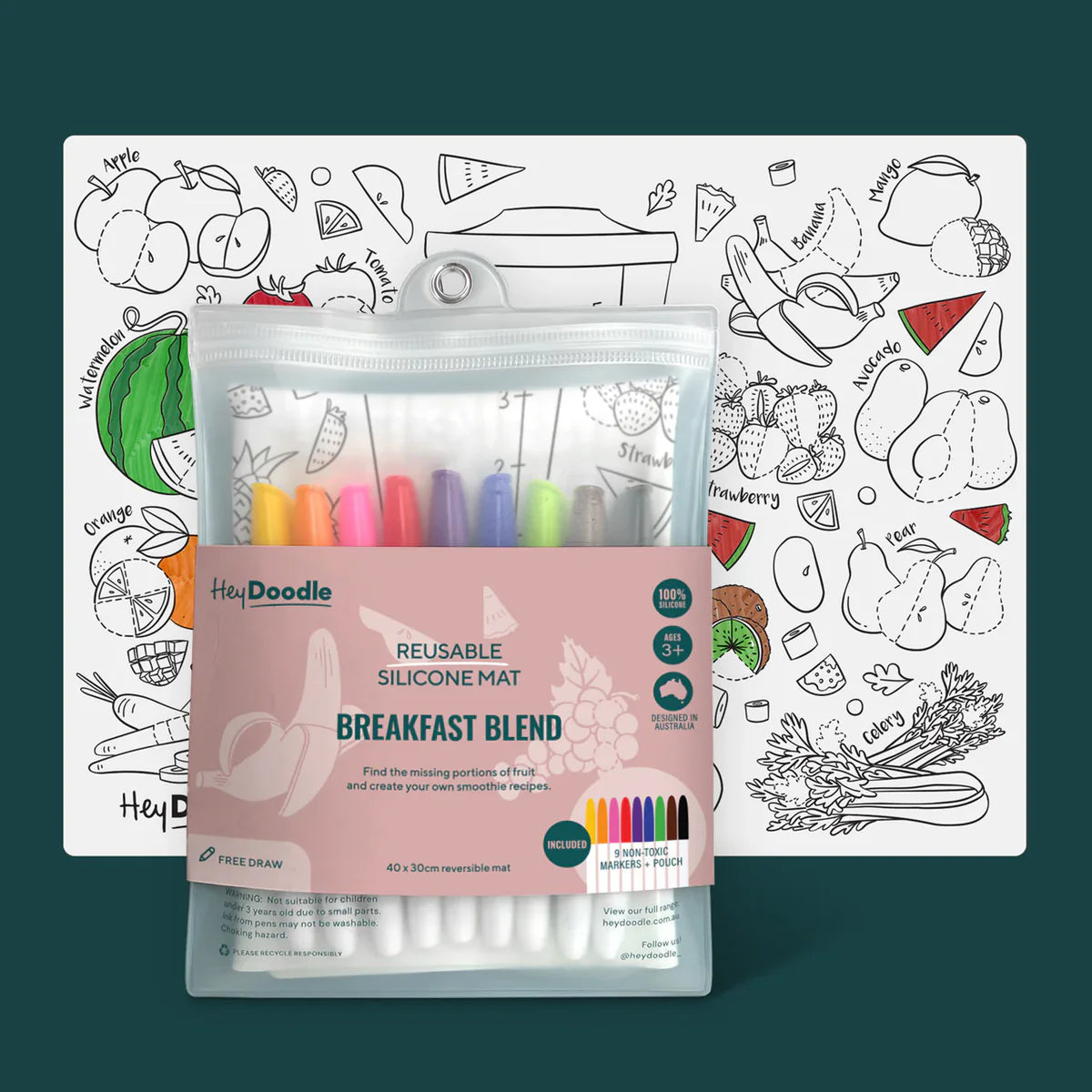 HeyDoodle - Breakfast Blend Large Colouring & Doodle Playmat