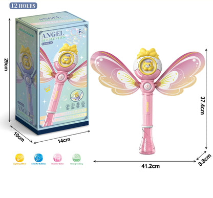 Bubble Wands for Girls， Kids Bubble Machine LED Light Princess Toys