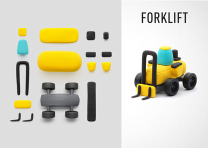 Hey Clay - Construction Vehicles, Series Motors (12 Cans)