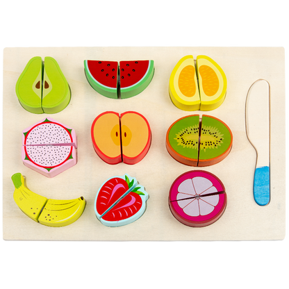 Educational Wooden Vegetables and Fruits Cutting Pretend Play Toys