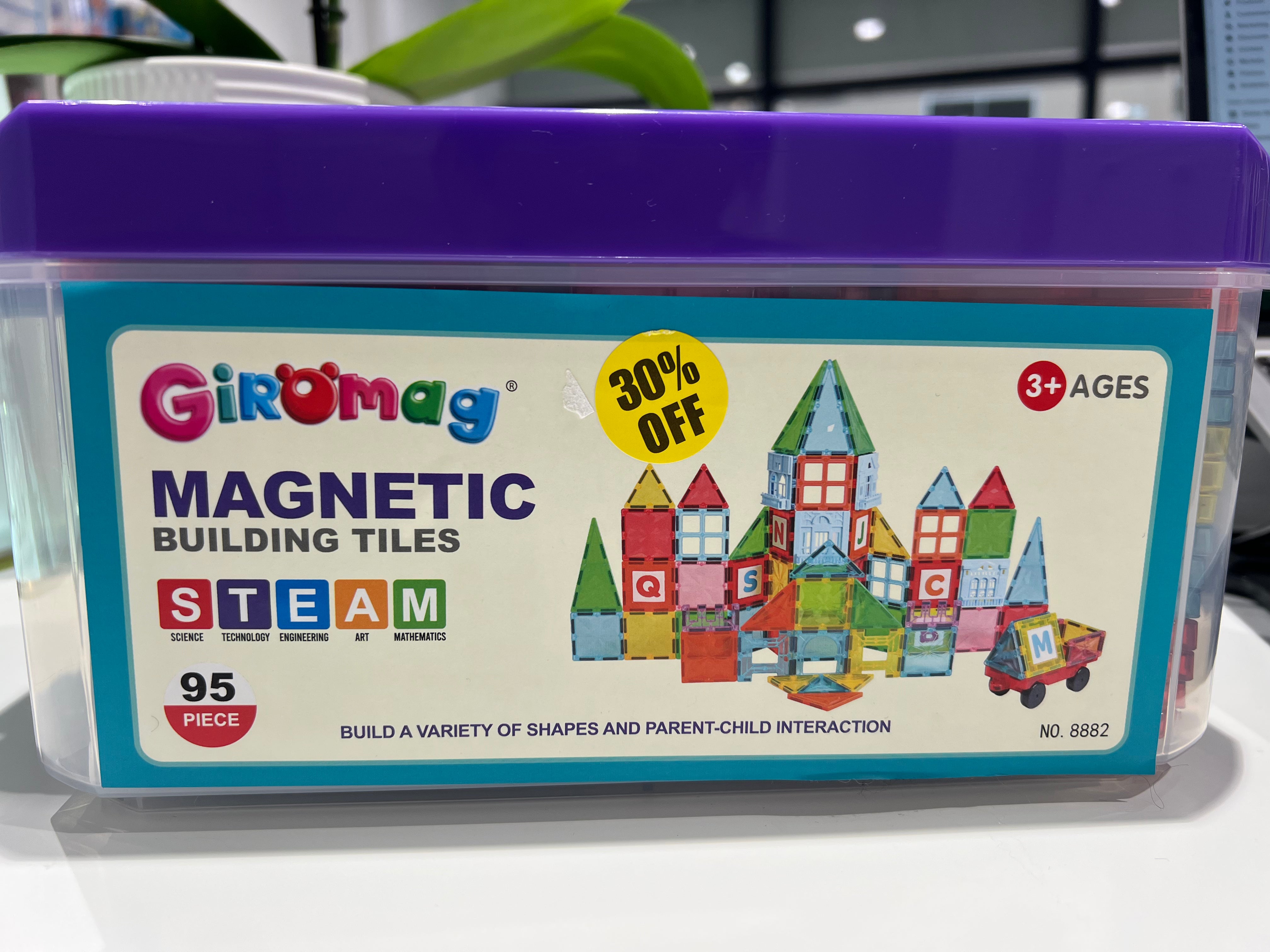 Giromag 95pcs Magnetic Tiles with Storage Box
