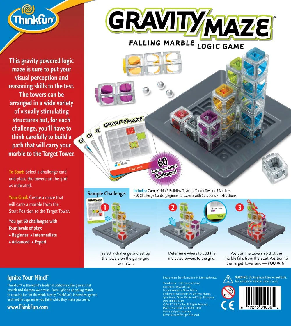 ThinkFun Gravity Maze Falling Marble Logic Game
