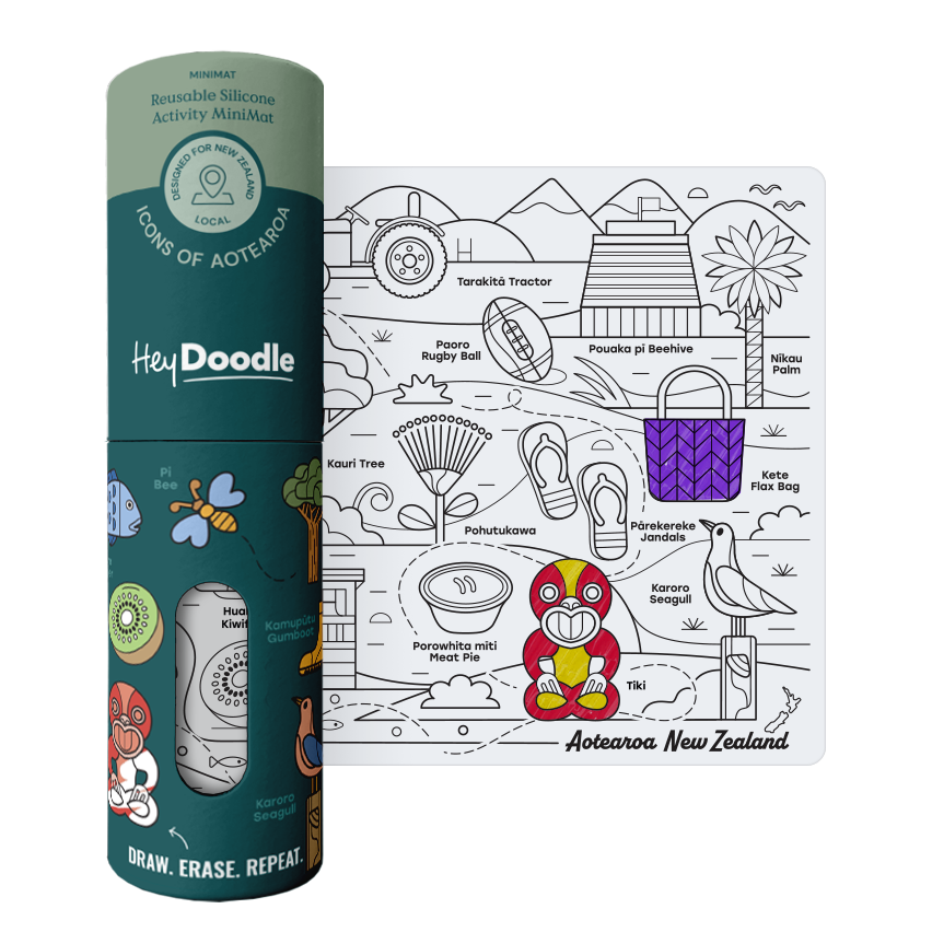 HeyDoodle-Icons of Aotearoa Mini Colouring & Doodle Mat