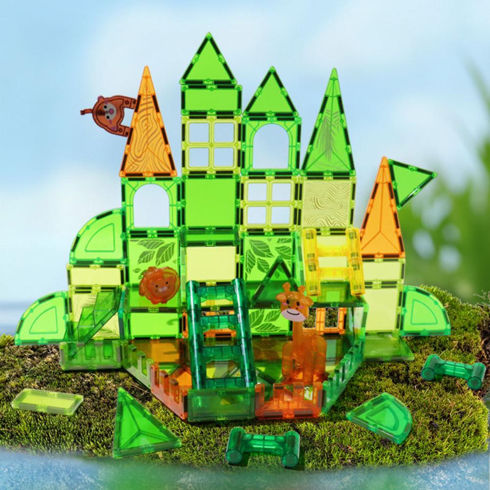 Giromag 80pcs Magnetic Building Tiles Jungle Set