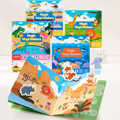 Reusable Sticker Book Educational Activity Book