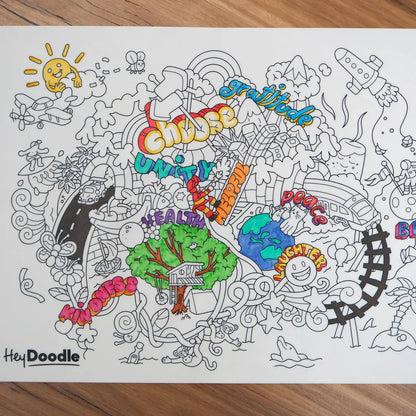 HeyDoodle - Brighter Days Large Colouring & Doodle Playmat