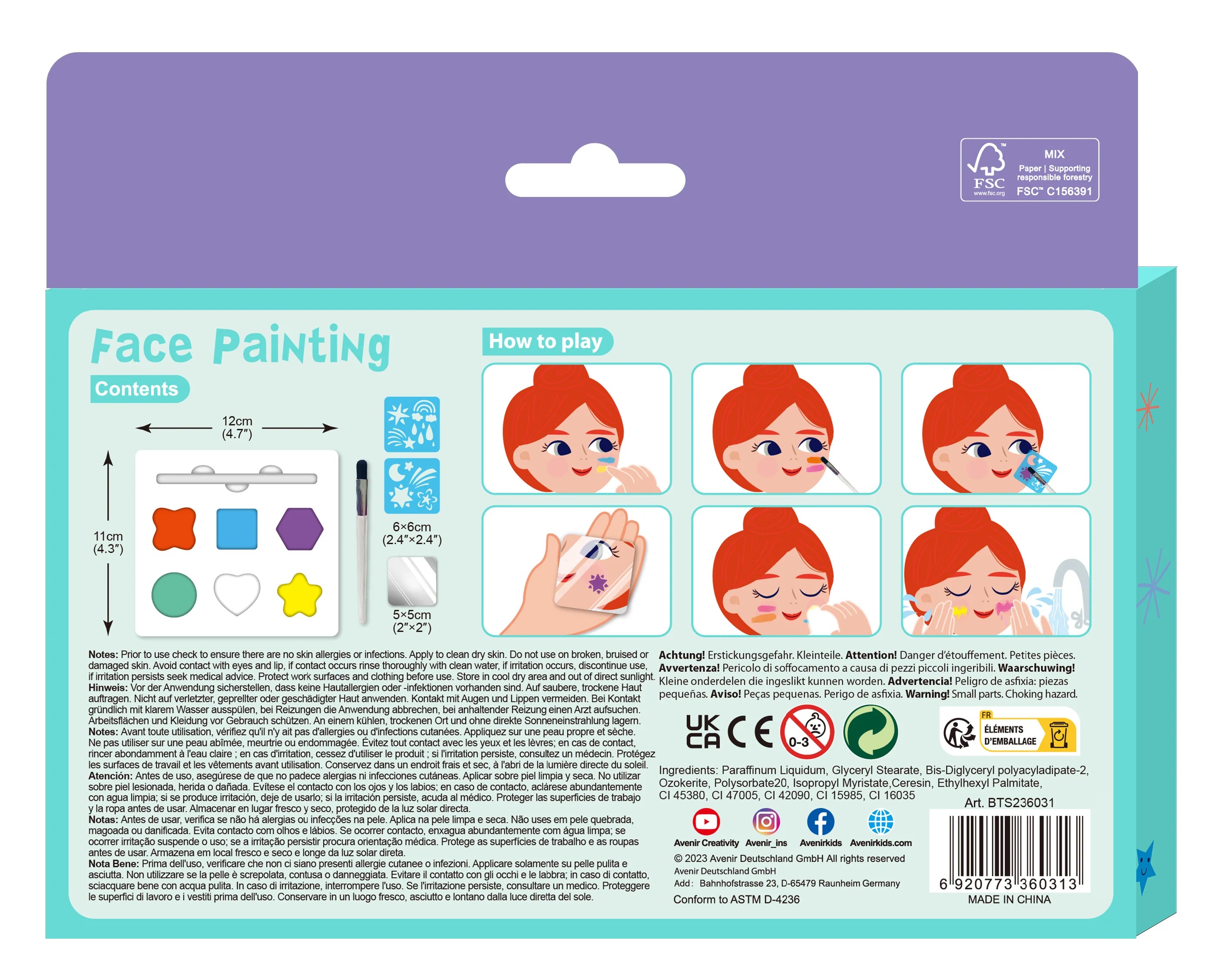 Avenir 6 Face Painting - Purple