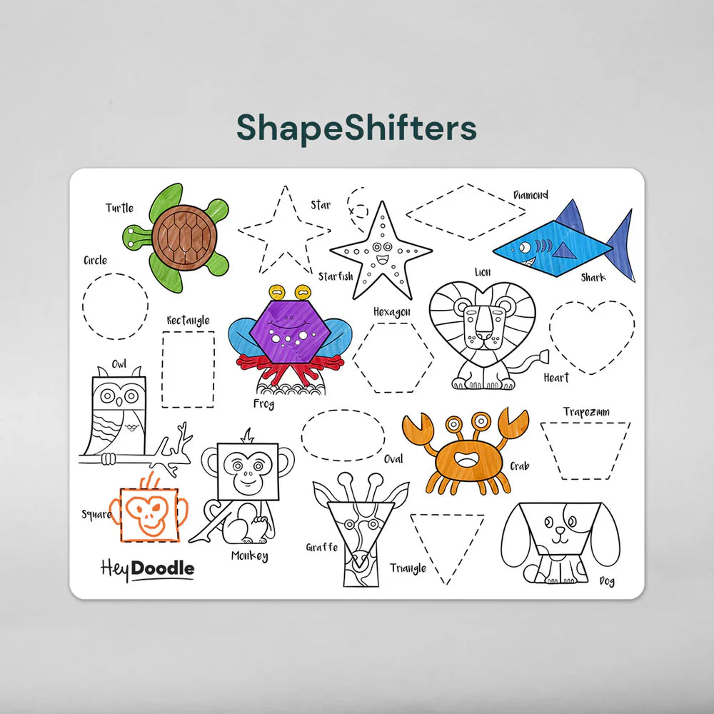 HeyDoodle - Shape Shifters Large Colouring & Doodle Playmat