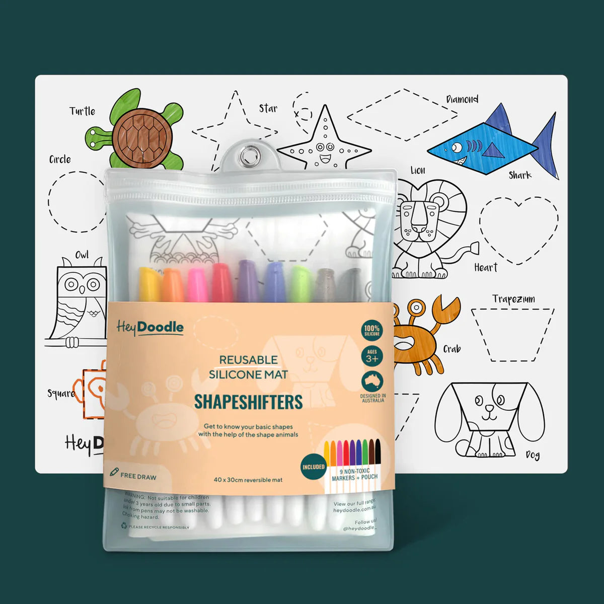 HeyDoodle - Shape Shifters Large Colouring & Doodle Playmat