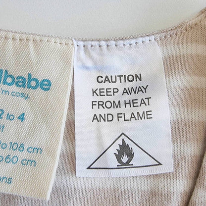 Woolbabe Merino/Organic Cotton Duvet Sleeping Suit with Sleeves - Dune 1-4 years