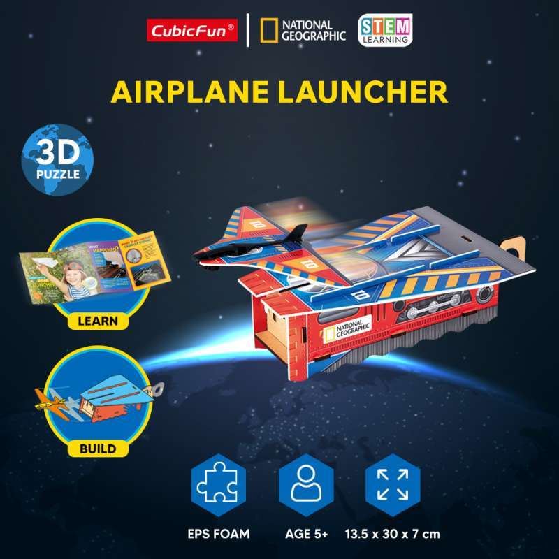 National Geographic Cubic Fun 3D Puzzle - Airplane Launcher