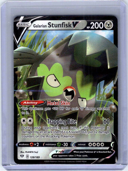 Pokemon Single Galarian Stunfisk V Darkness Ablaze Ultra Rare 128/189