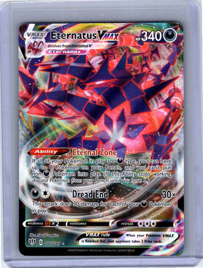 Pokemon Single Eternatus VMAX Darkness Ablaze Ultra Rare 117/189