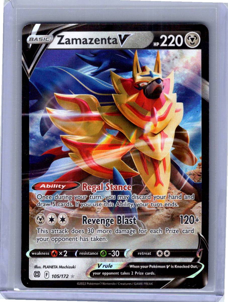 Pokemon Single Zamazenta V Brilliant Stars Ultra Rare 105/172