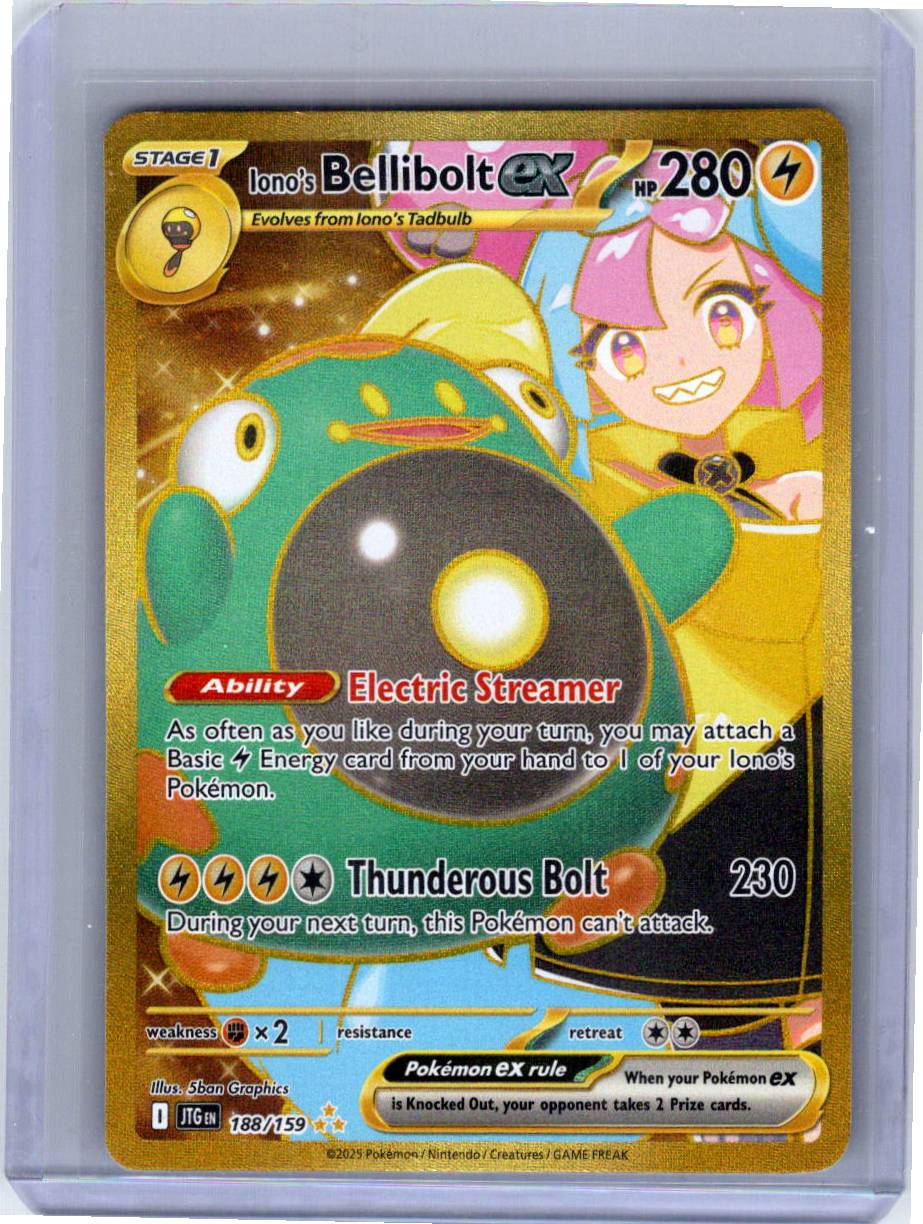 Pokemon Single Iono's Bellibolt ex Journey Together Hyper Rare 188/159