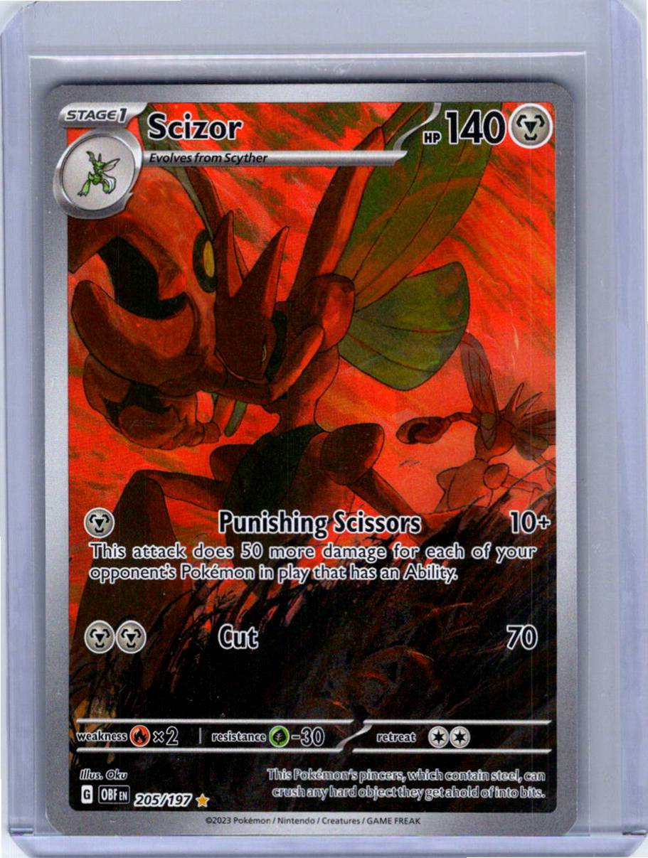 Pokemon Single Scizor Obsidian Flames Illustration Rare 205/197