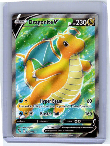 Pokemon Single Dragonite V (Full Art) Pokemon Go Ultra Rare 076/078