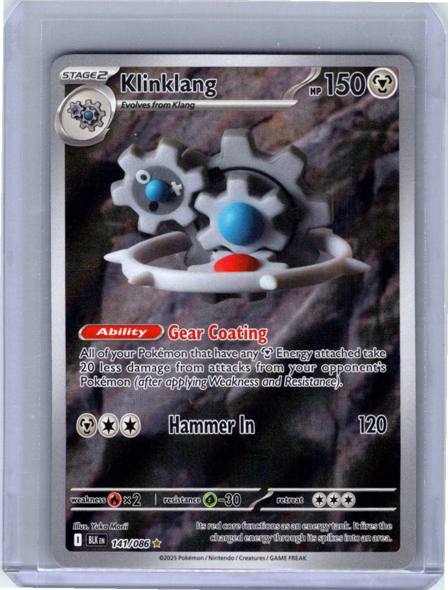 Pokemon Single Klinklang Black Bolt Illustration Rare 141/086