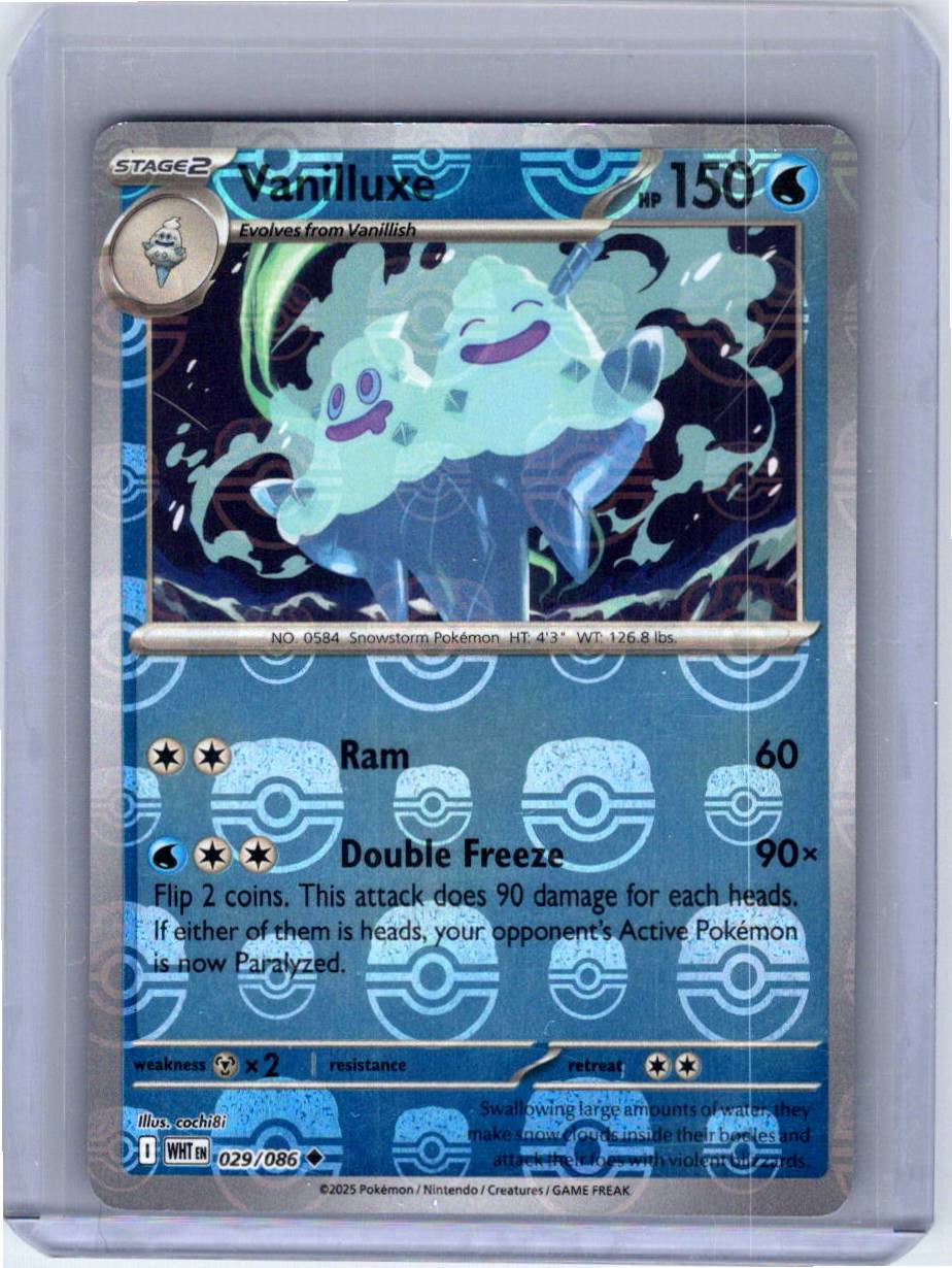 Pokemon Single Vanilluxe (Master Ball Pattern) White Flare Uncommon 029/086