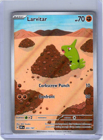 Pokemon Single Larvitar Obsidian Flames Illustration Rare 203/197